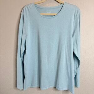 Pure Jill Sz X-Large Baby Blue Stretch Crewneck Long Sleeve Top